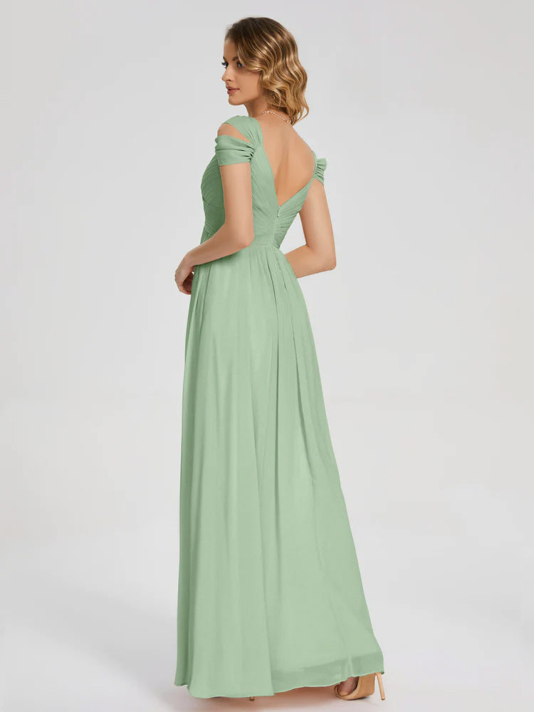 Charlee Straps Side Slit Empire Bridesmaid Dress