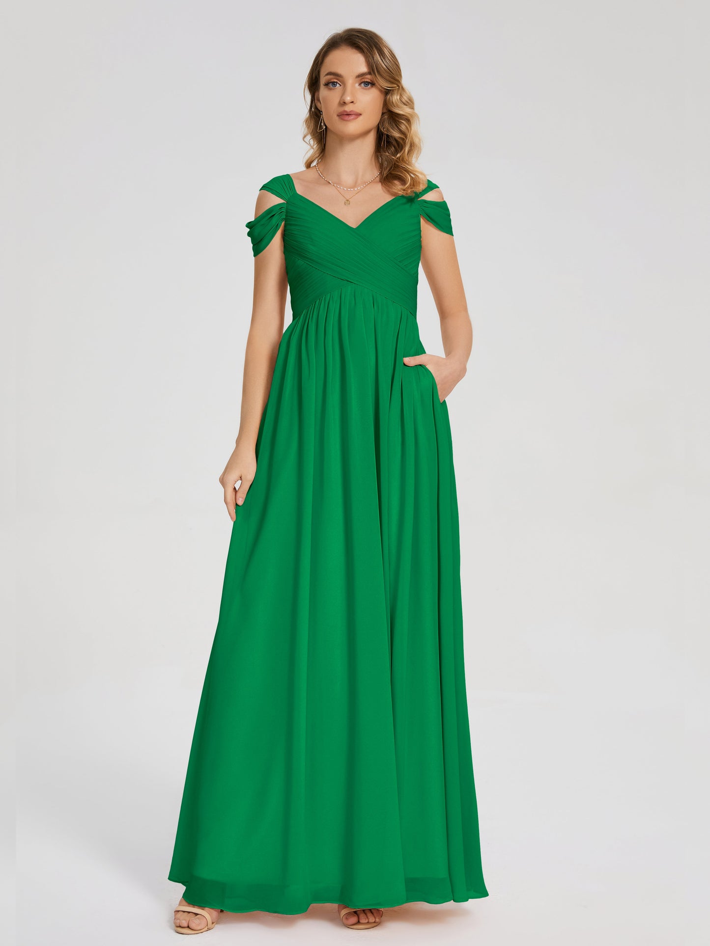 Charlee Straps Side Slit Empire Bridesmaid Dress
