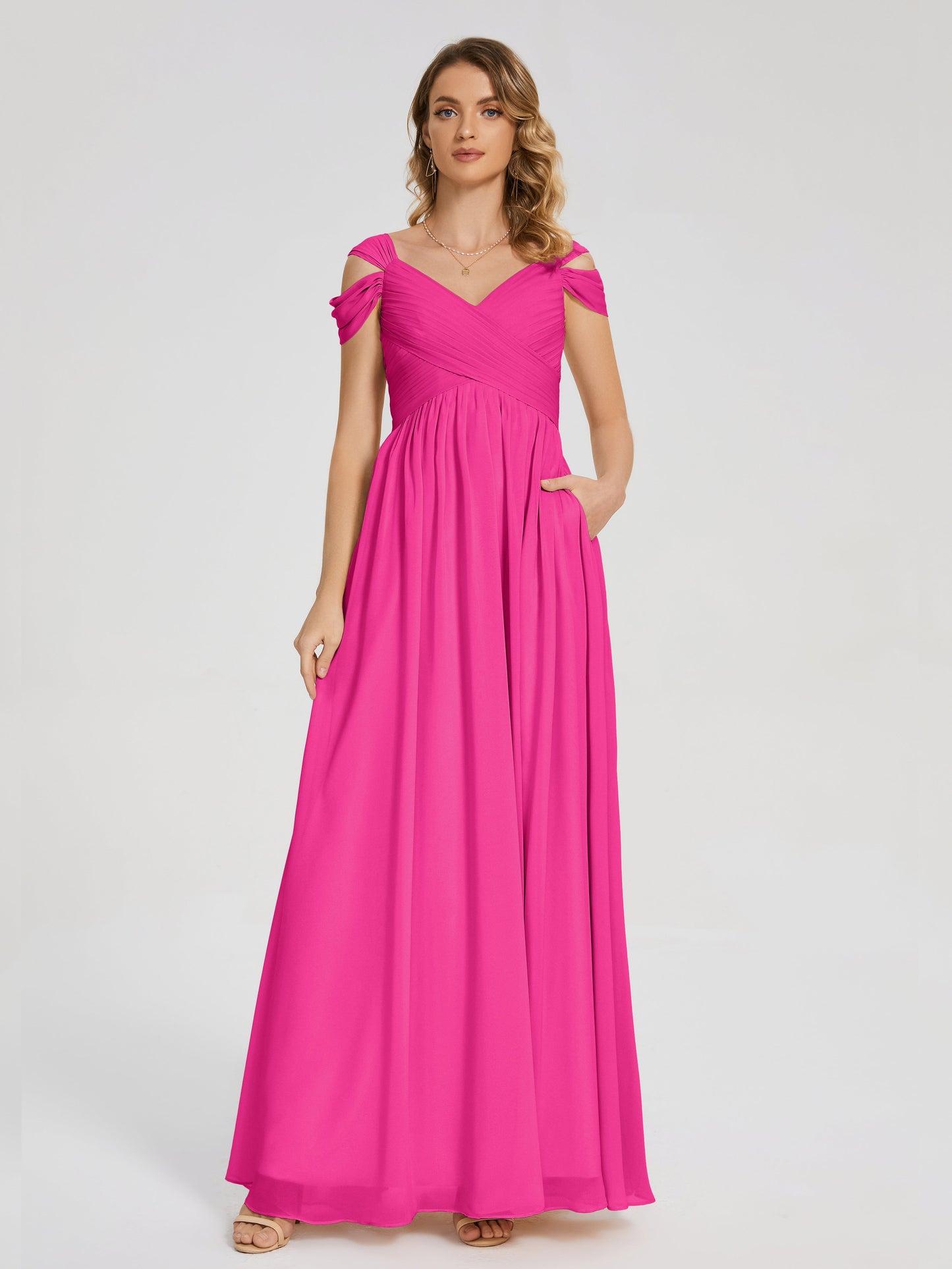 Charlee Straps Side Slit Empire Bridesmaid Dress