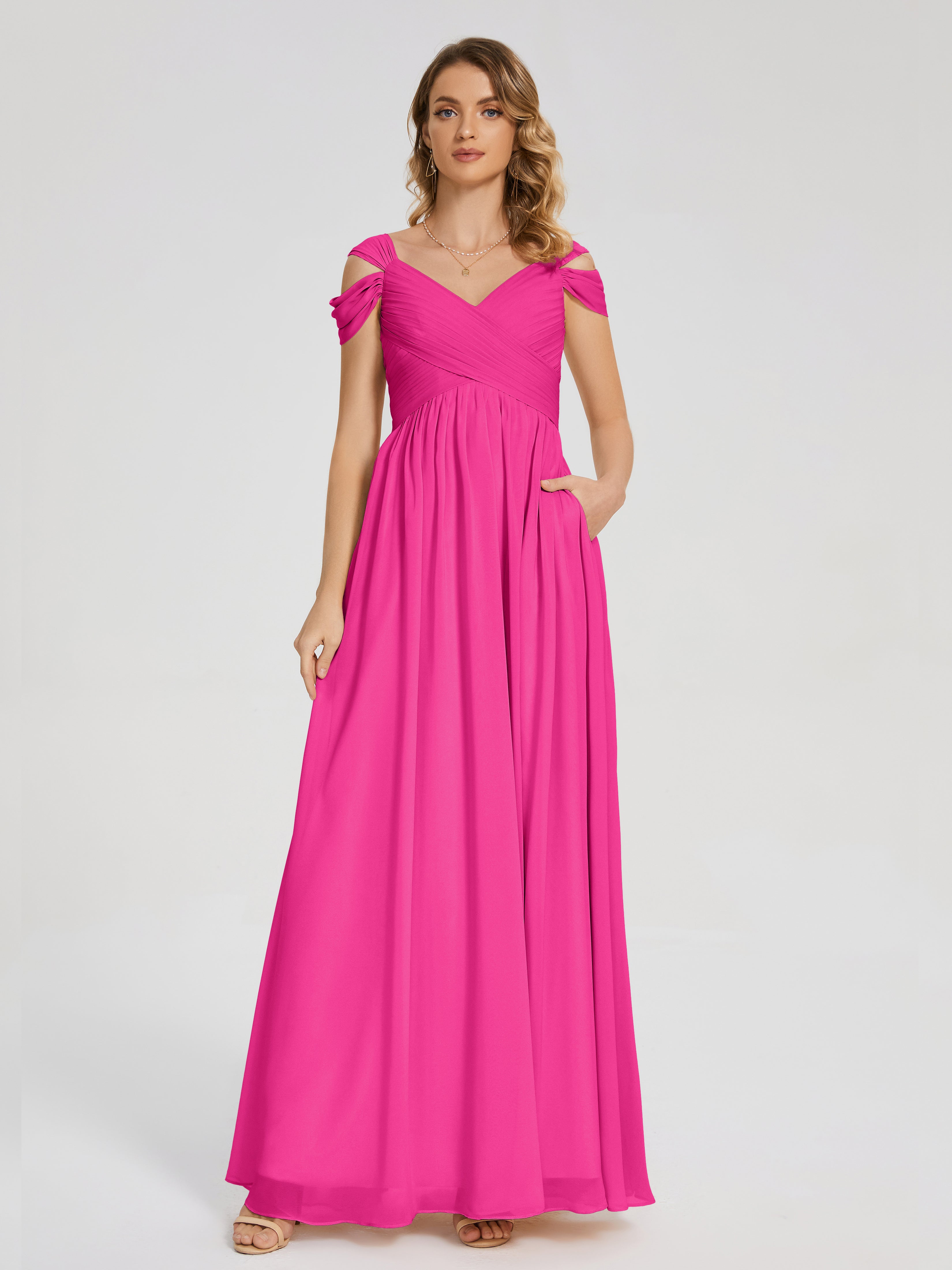 Charlee Straps Side Slit Empire Bridesmaid Dress