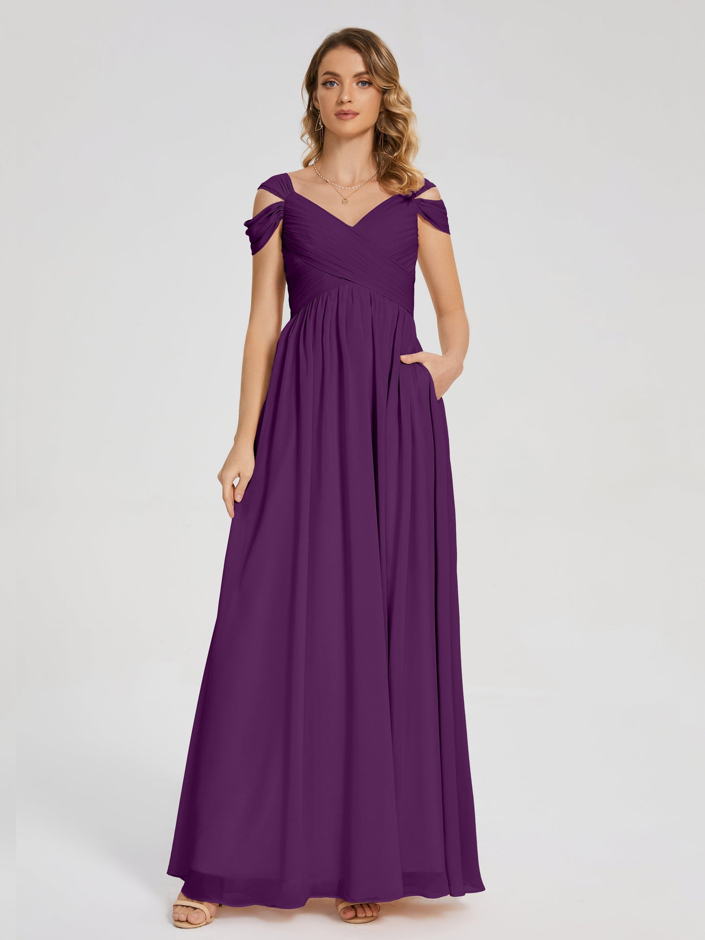 Charlee Straps Side Slit Empire Bridesmaid Dress