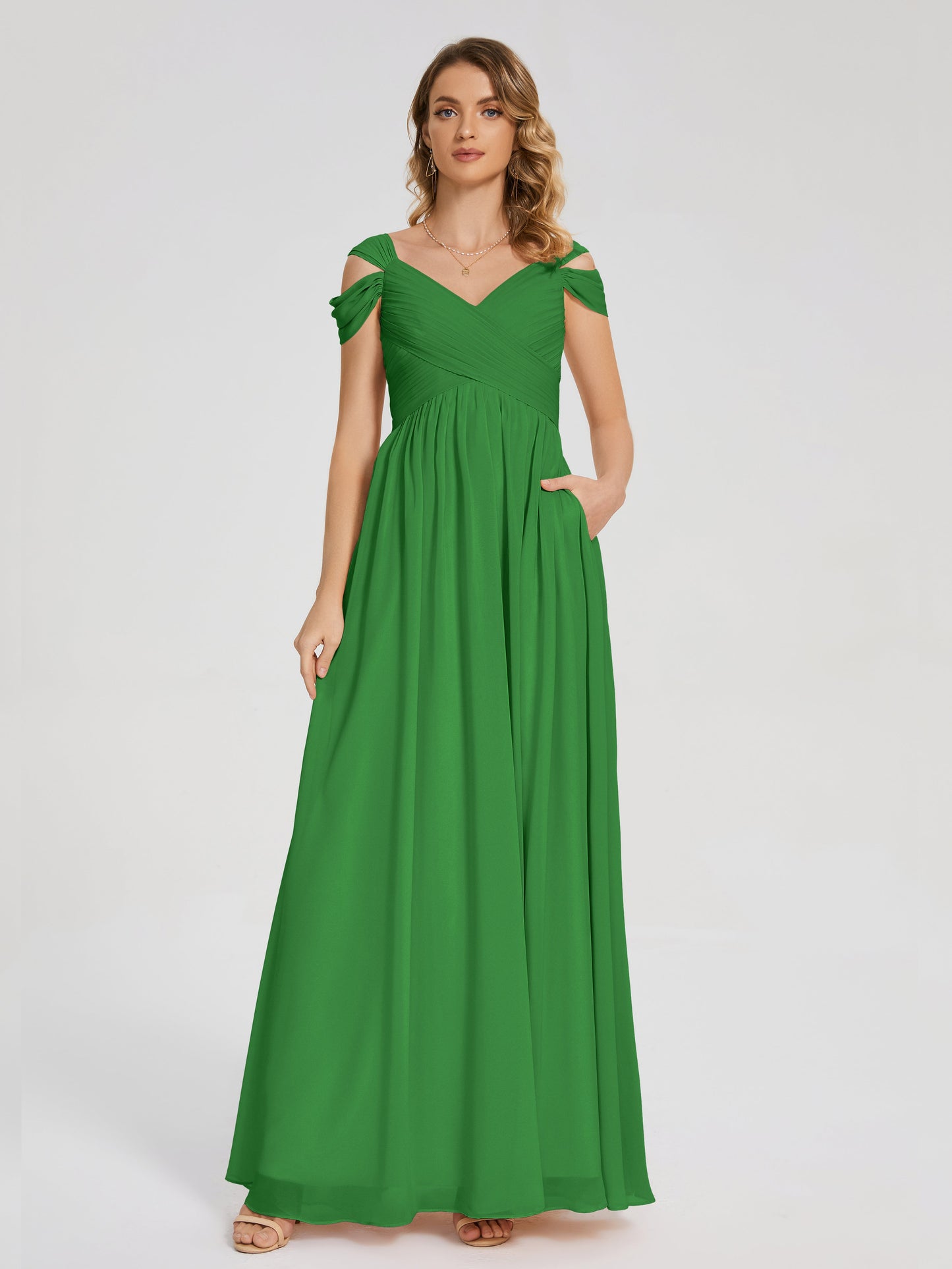 Charlee Straps Side Slit Empire Bridesmaid Dress