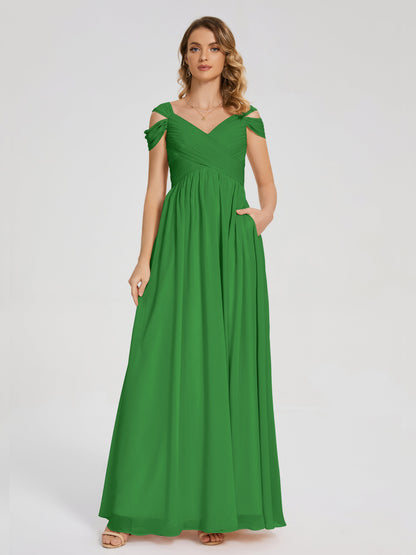 Charlee Straps Side Slit Empire Bridesmaid Dress