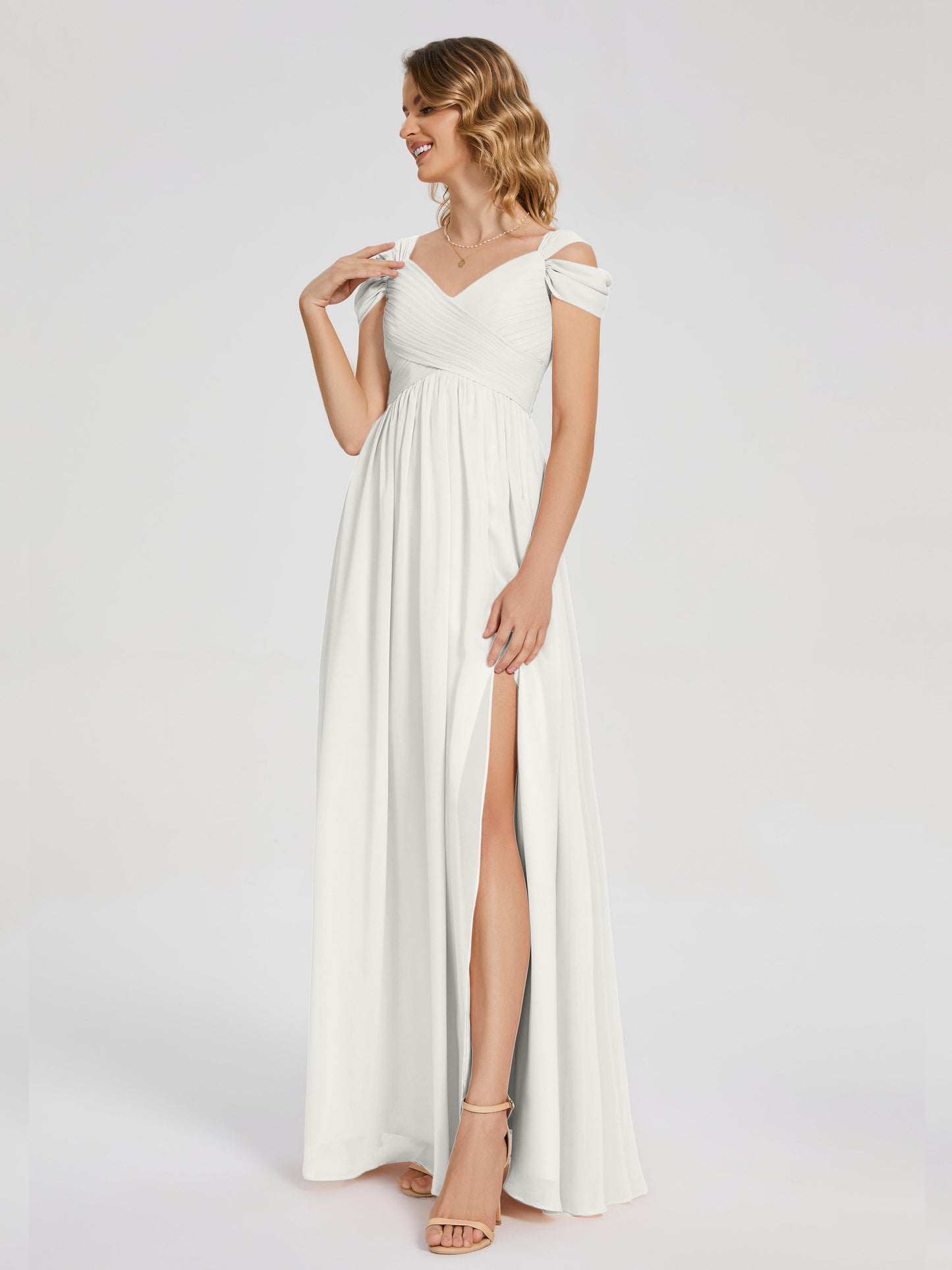Charlee Straps Side Slit Empire Bridesmaid Dress