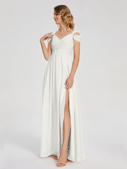 Charlee Straps Side Slit Empire Bridesmaid Dress