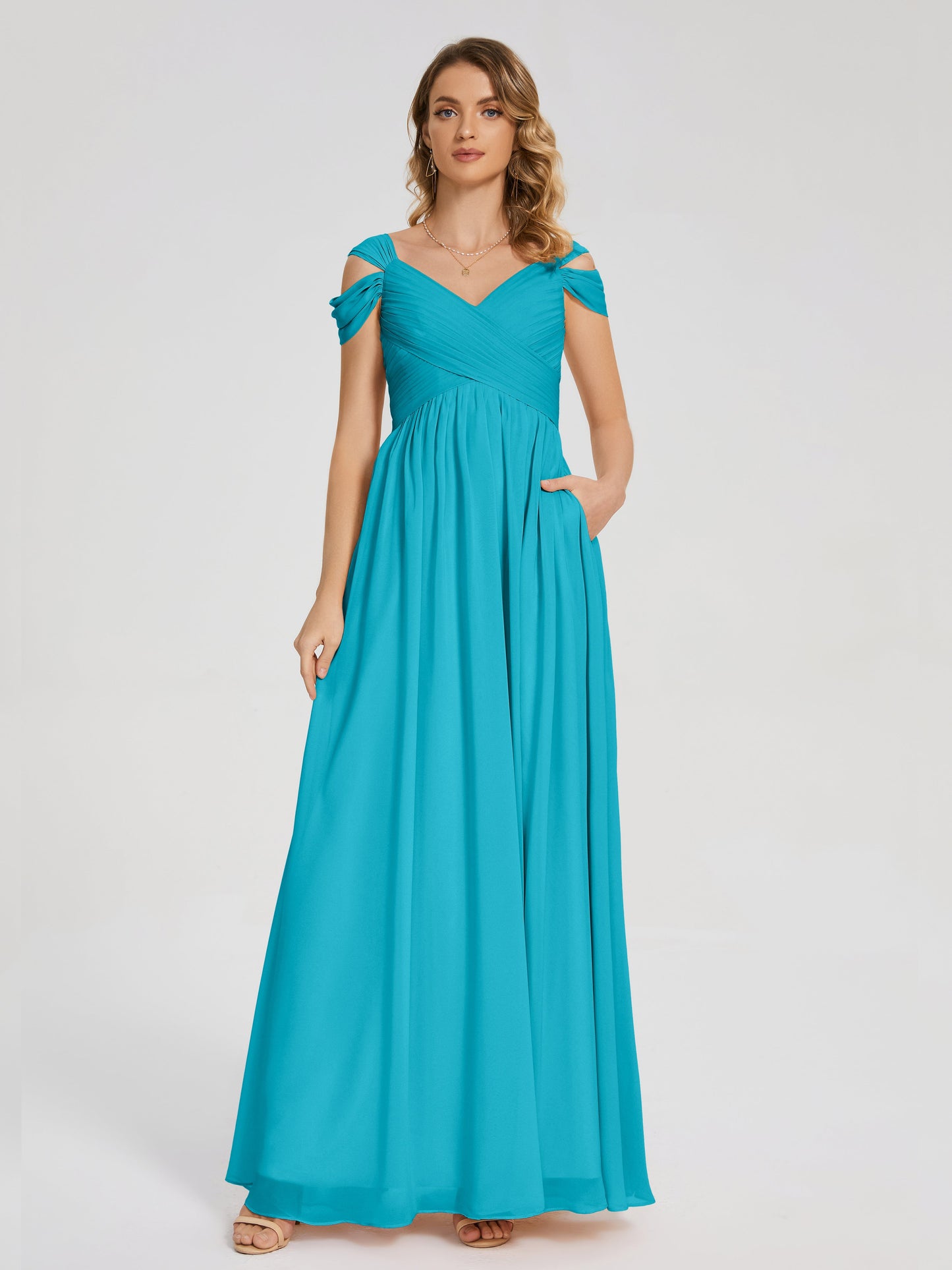 Charlee Straps Side Slit Empire Bridesmaid Dress