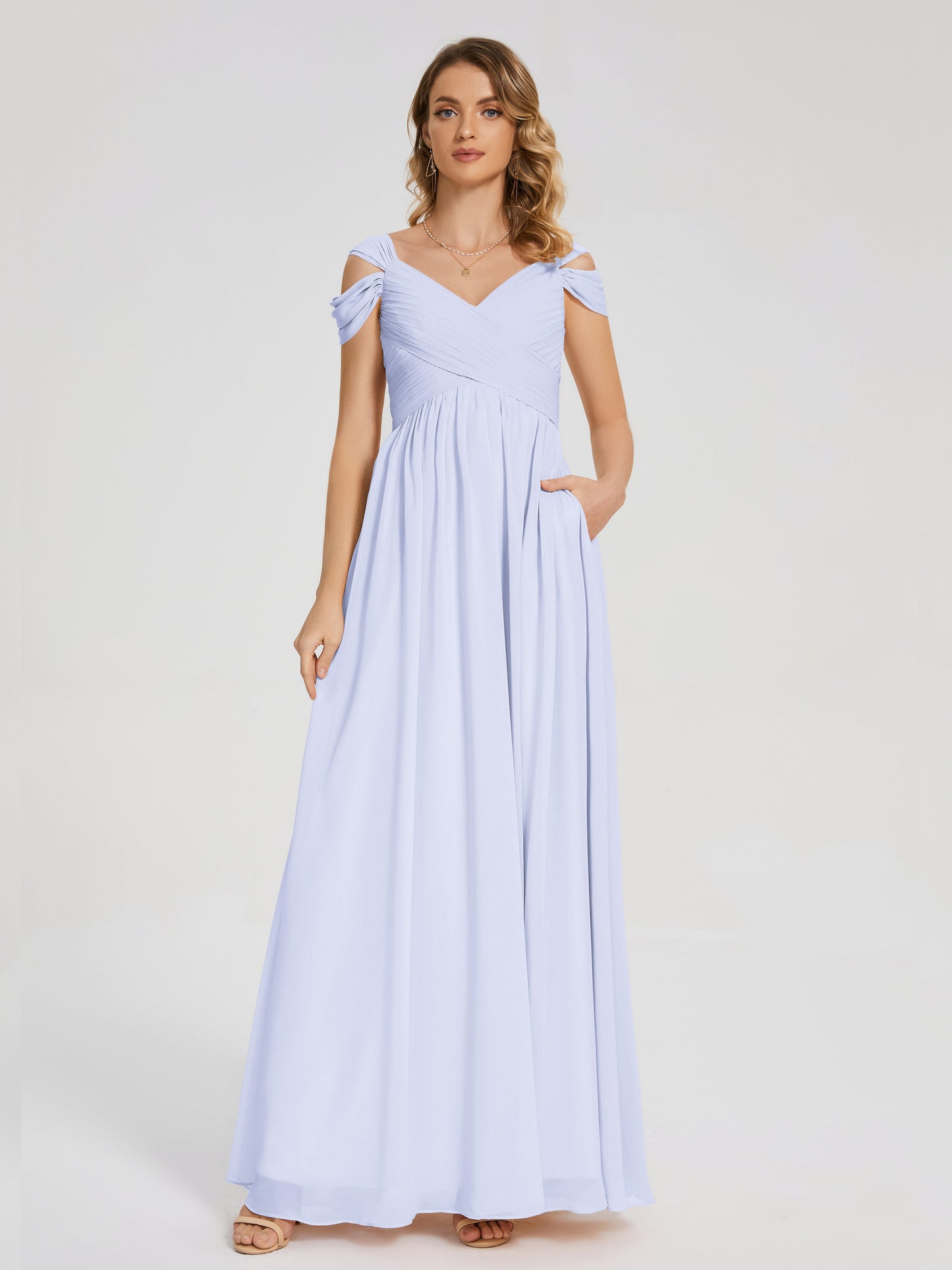 Charlee Straps Side Slit Empire Bridesmaid Dress