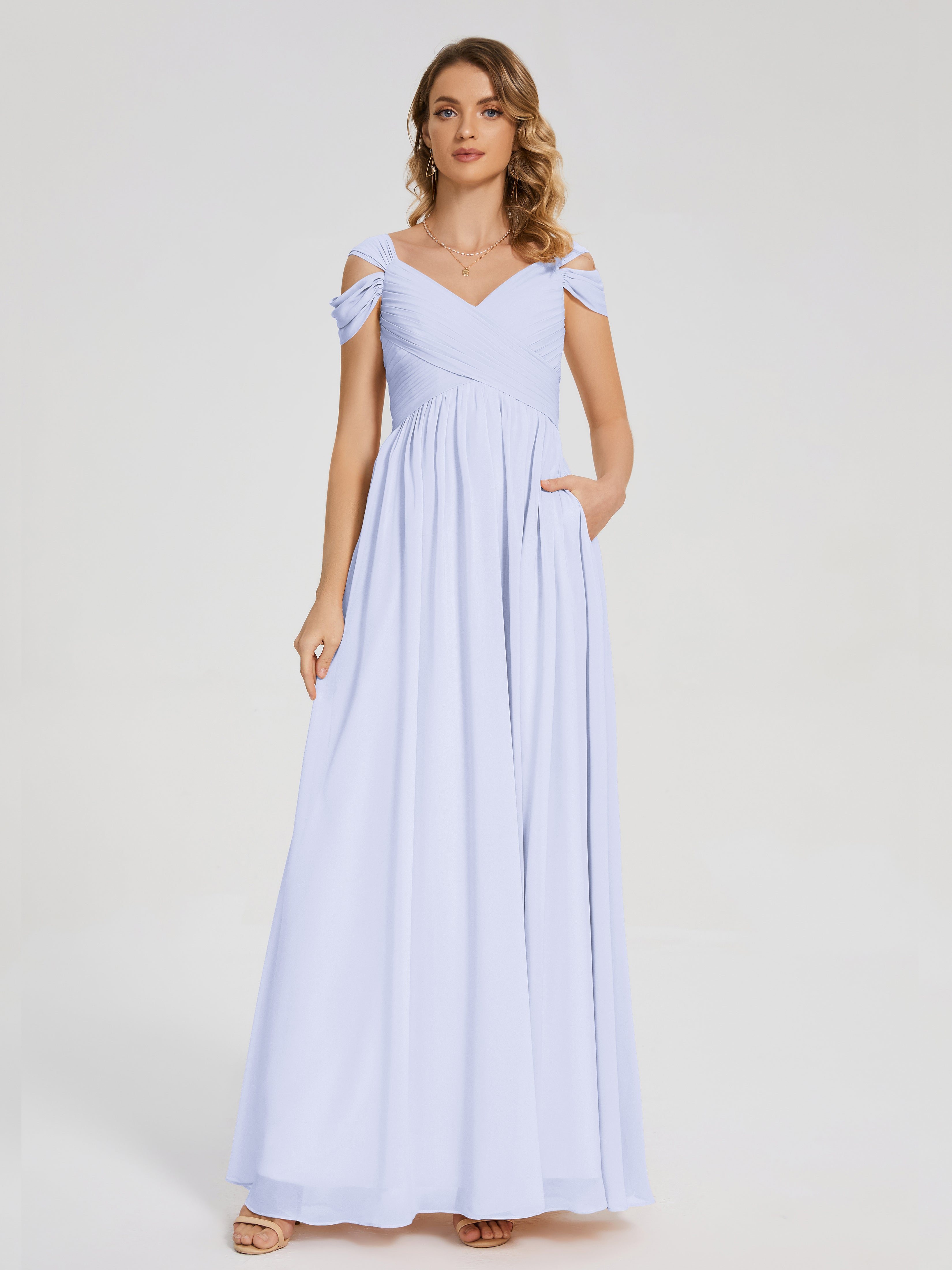 Charlee Straps Side Slit Empire Bridesmaid Dress