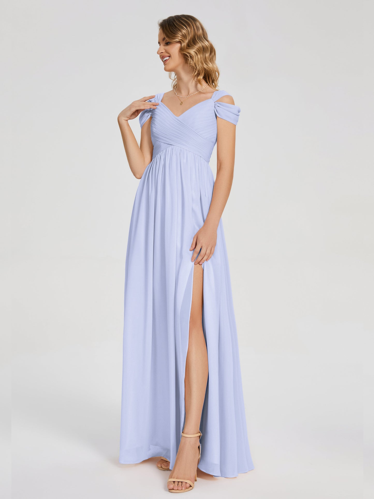 Charlee Straps Side Slit Empire Bridesmaid Dress
