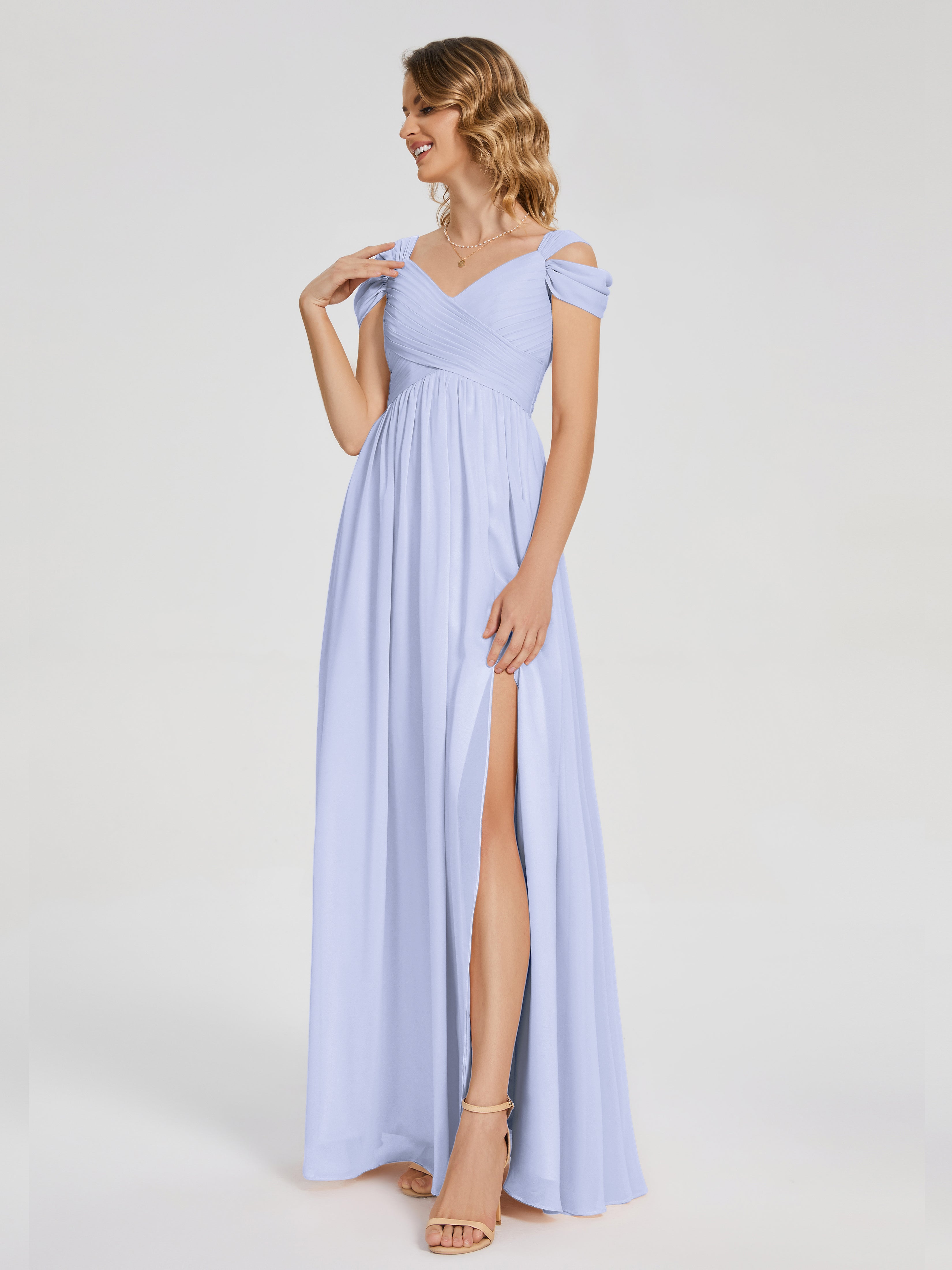 Charlee Straps Side Slit Empire Bridesmaid Dress
