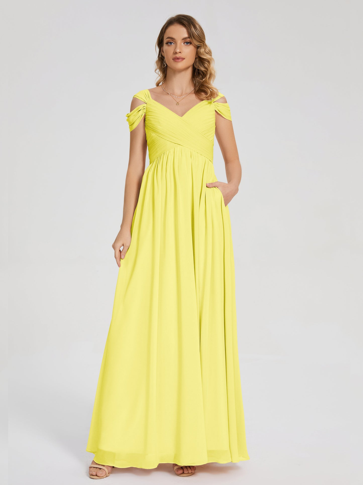 Charlee Straps Side Slit Empire Bridesmaid Dress