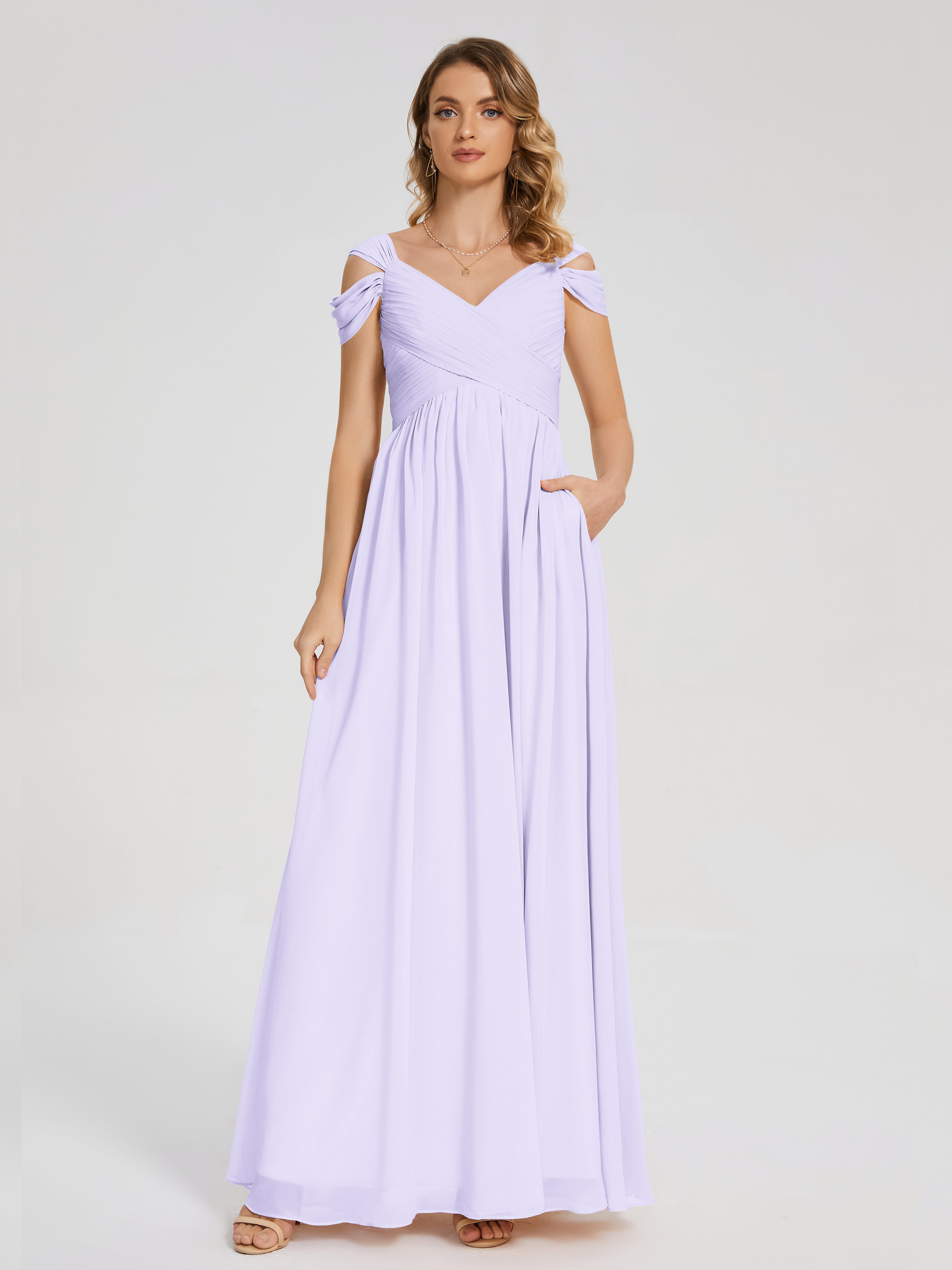 Charlee Straps Side Slit Empire Bridesmaid Dress