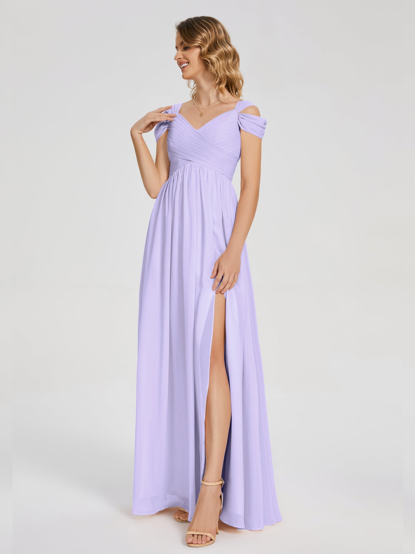Charlee Straps Side Slit Empire Bridesmaid Dress