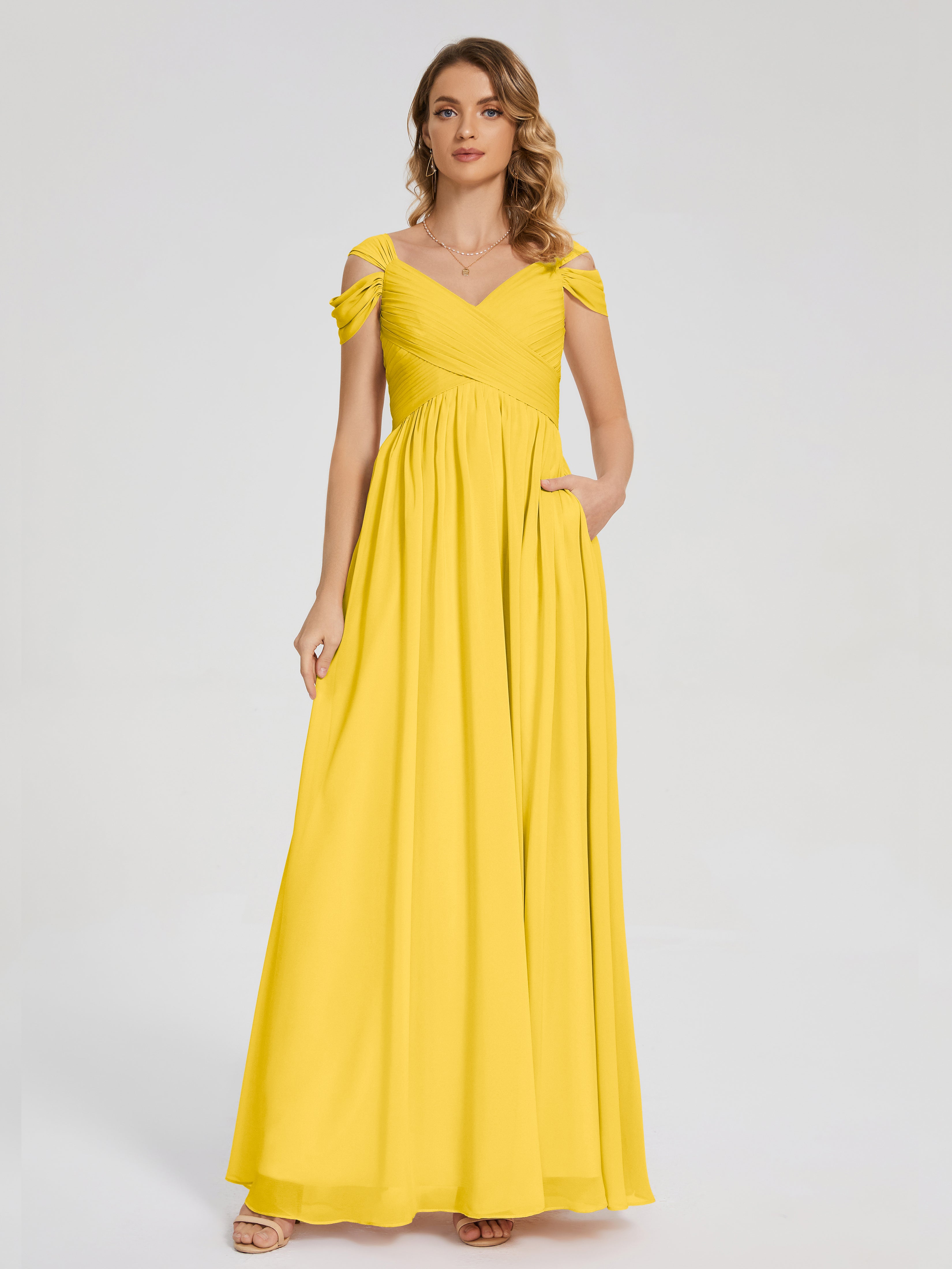 Charlee Straps Side Slit Empire Bridesmaid Dress