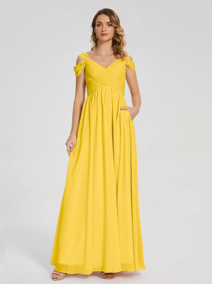 Charlee Straps Side Slit Empire Bridesmaid Dress