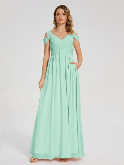 Charlee Straps Side Slit Empire Bridesmaid Dress