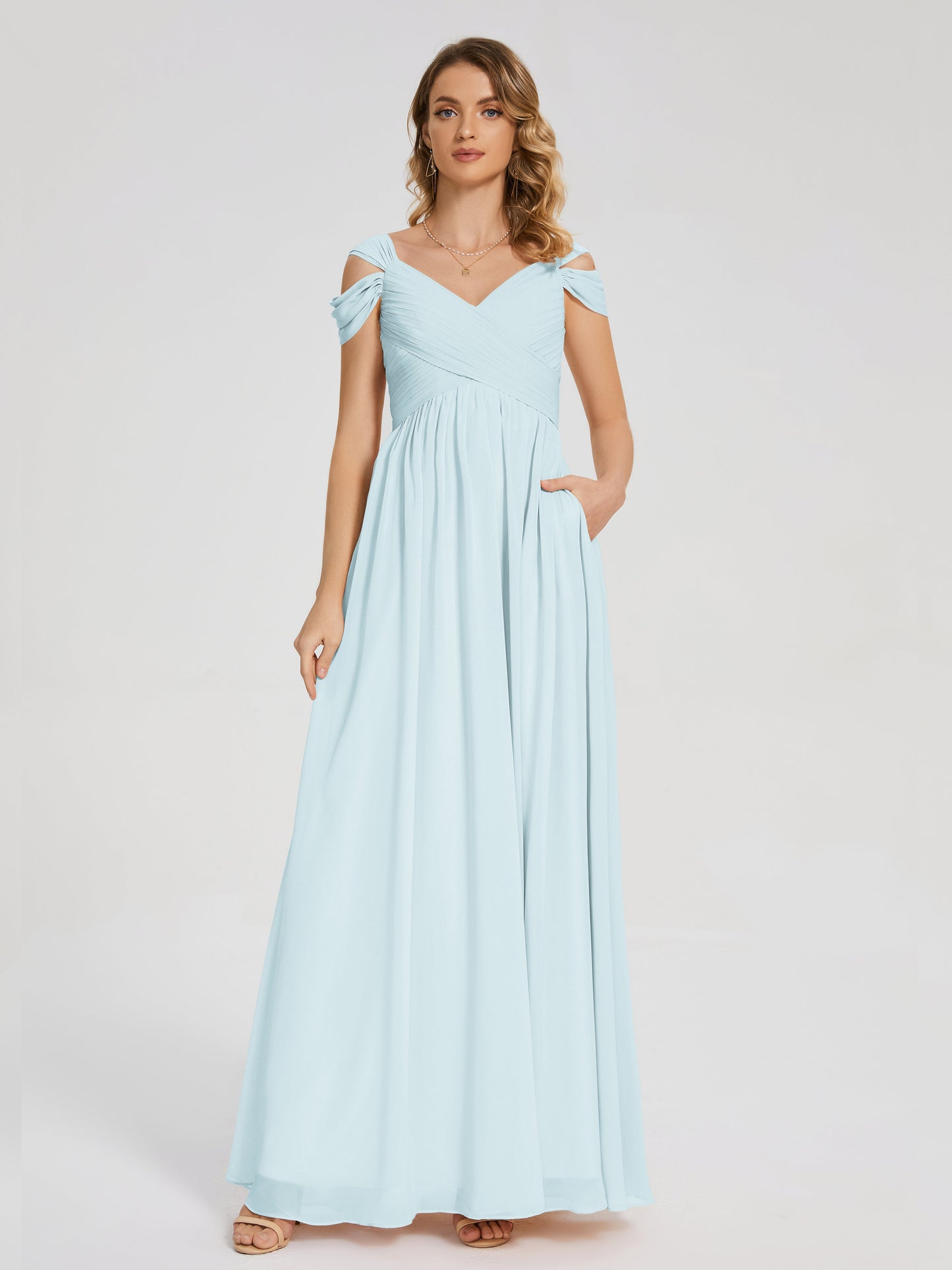 Charlee Straps Side Slit Empire Bridesmaid Dress
