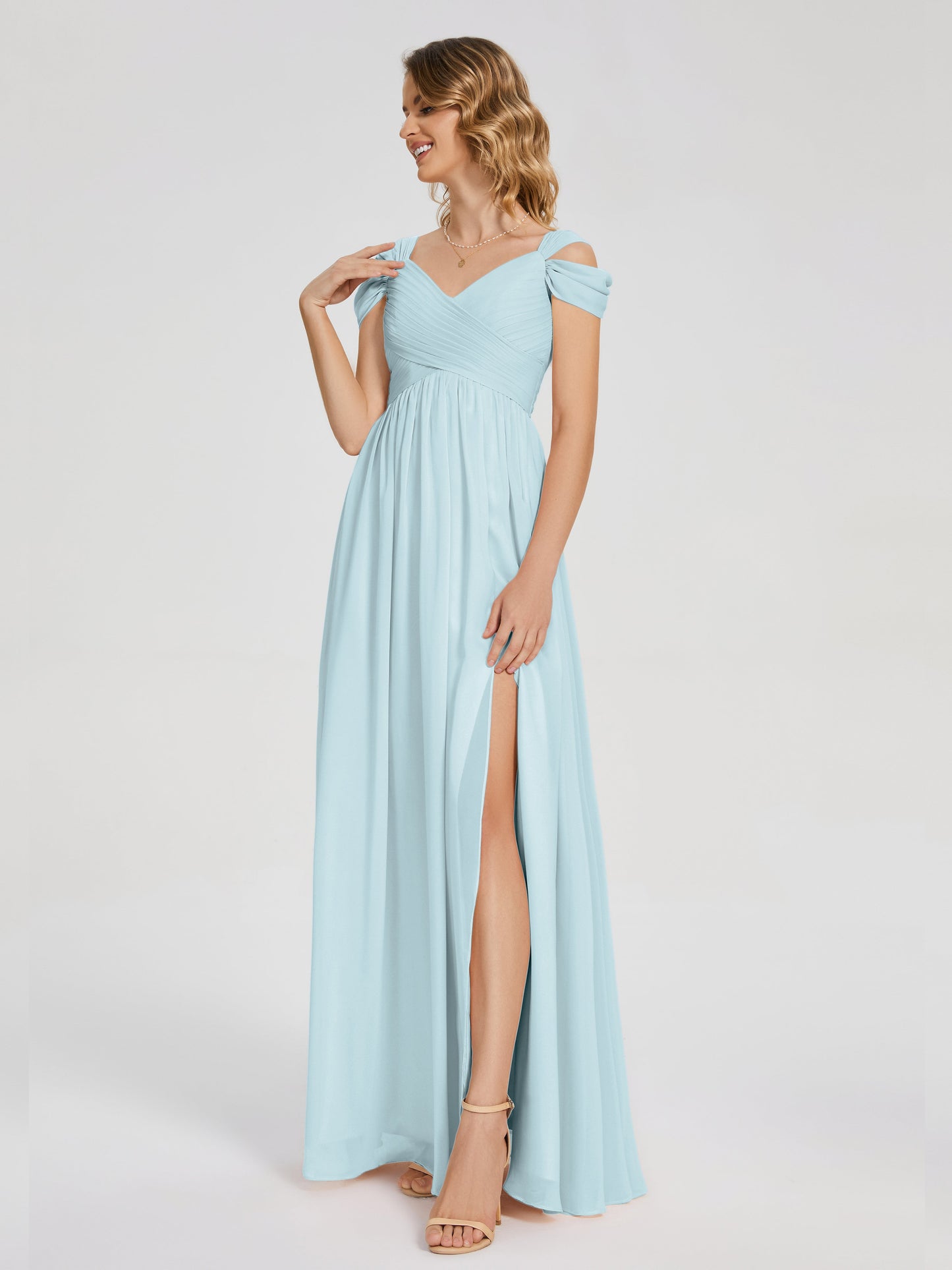 Charlee Straps Side Slit Empire Bridesmaid Dress