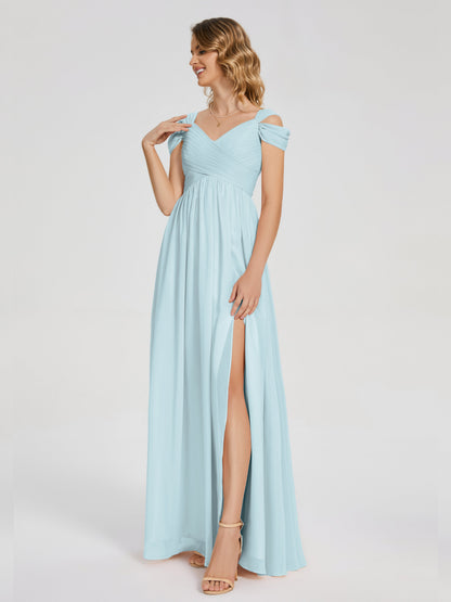 Charlee Straps Side Slit Empire Bridesmaid Dress
