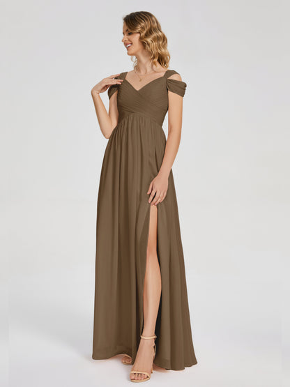 Charlee Straps Side Slit Empire Bridesmaid Dress