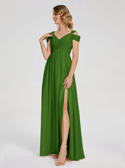 Charlee Straps Side Slit Empire Bridesmaid Dress