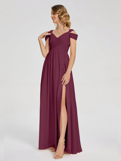 Charlee Straps Side Slit Empire Bridesmaid Dress