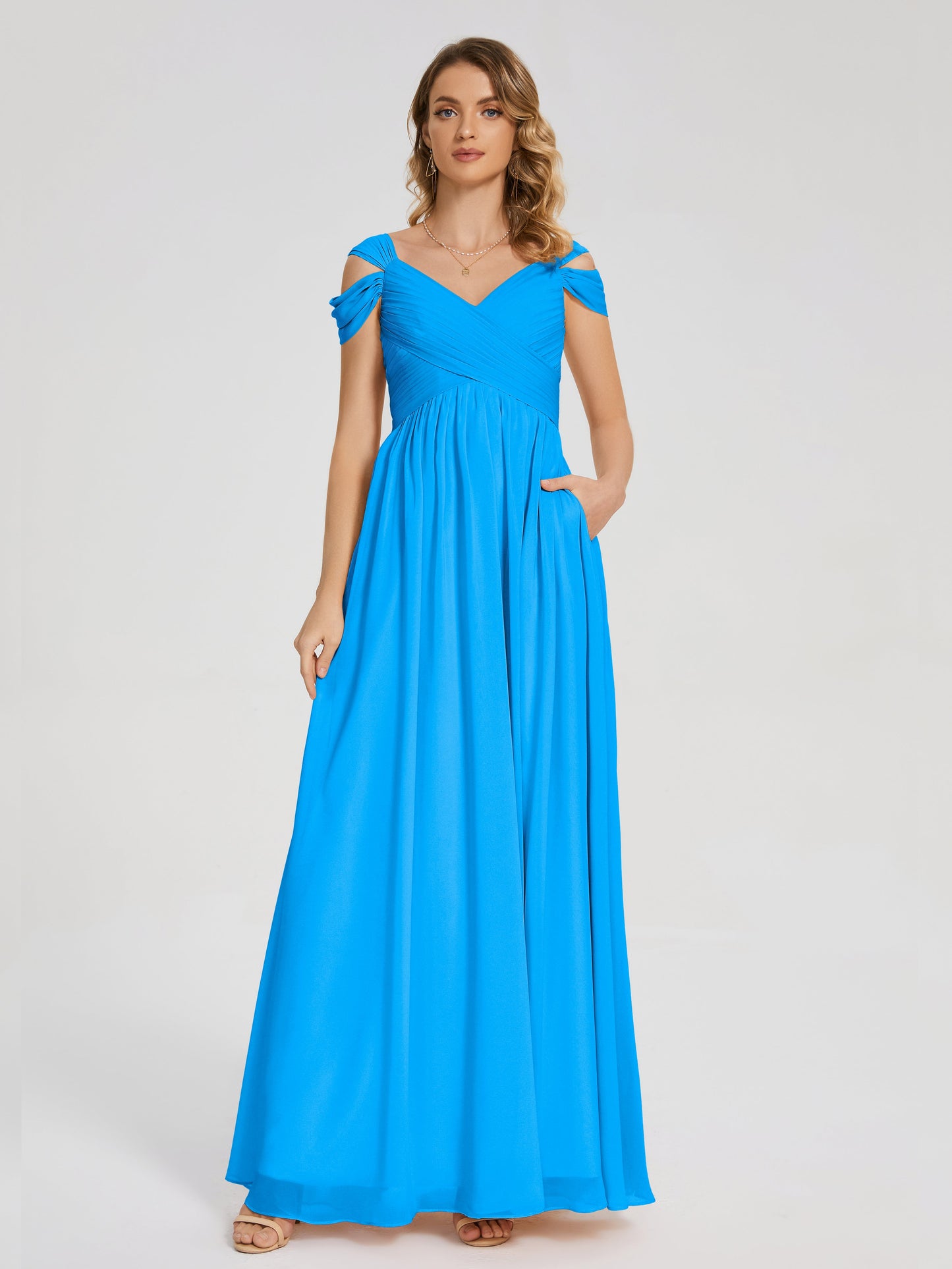 Charlee Straps Side Slit Empire Bridesmaid Dress