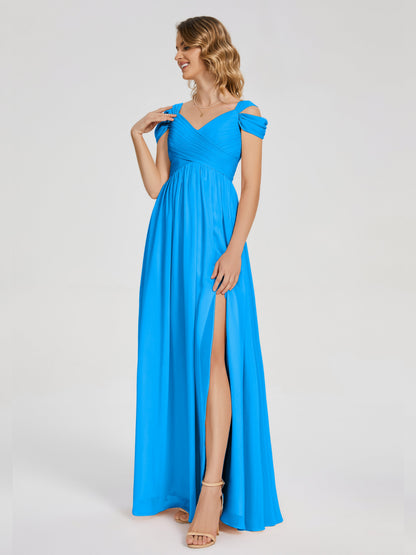 Charlee Straps Side Slit Empire Bridesmaid Dress
