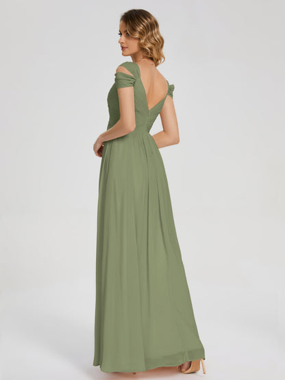 Charlee Straps Side Slit Empire Bridesmaid Dress