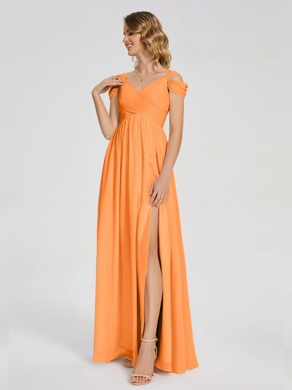 Charlee Straps Side Slit Empire Bridesmaid Dress
