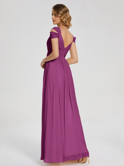 Charlee Straps Side Slit Empire Bridesmaid Dress