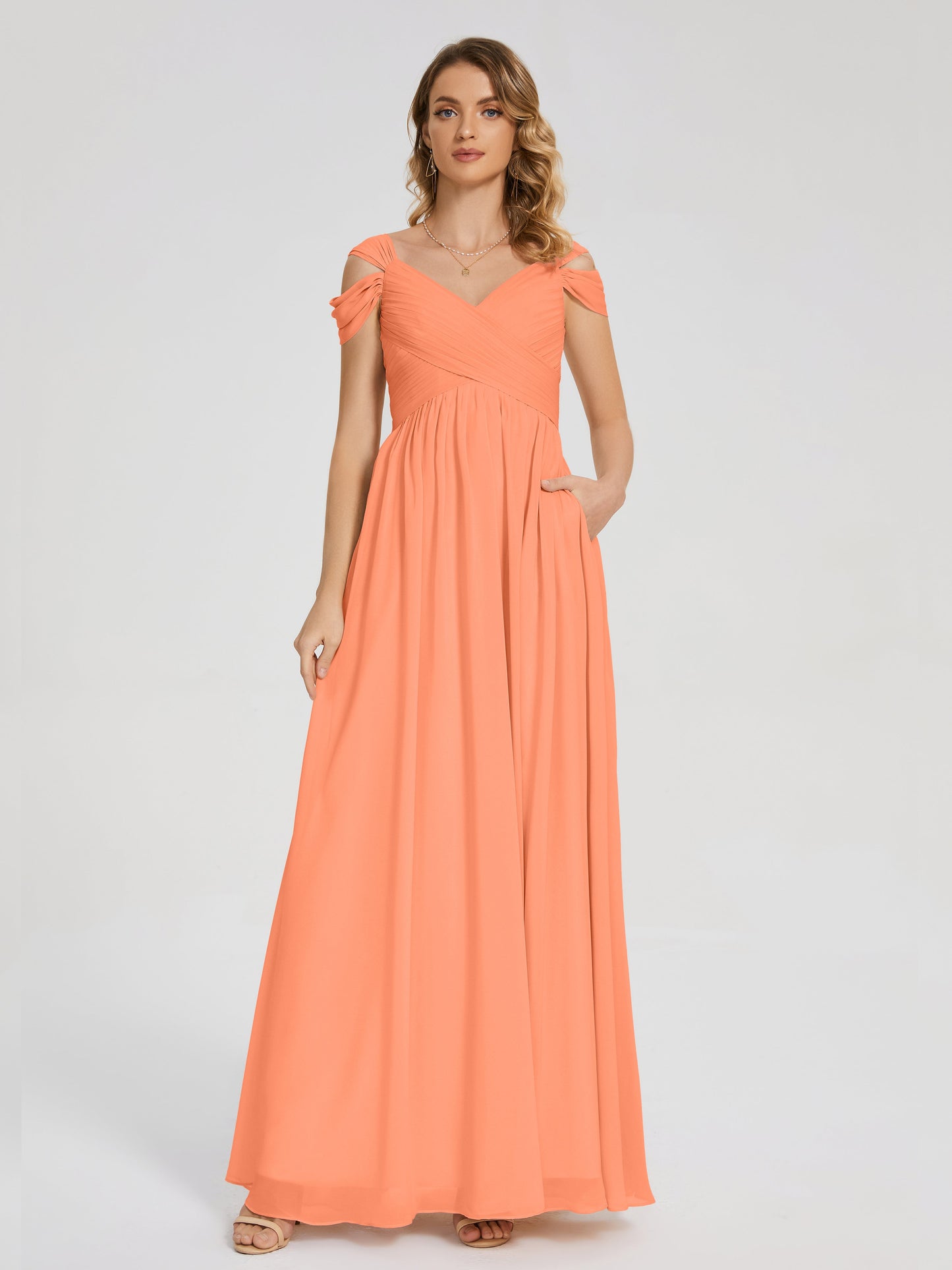 Charlee Straps Side Slit Empire Bridesmaid Dress