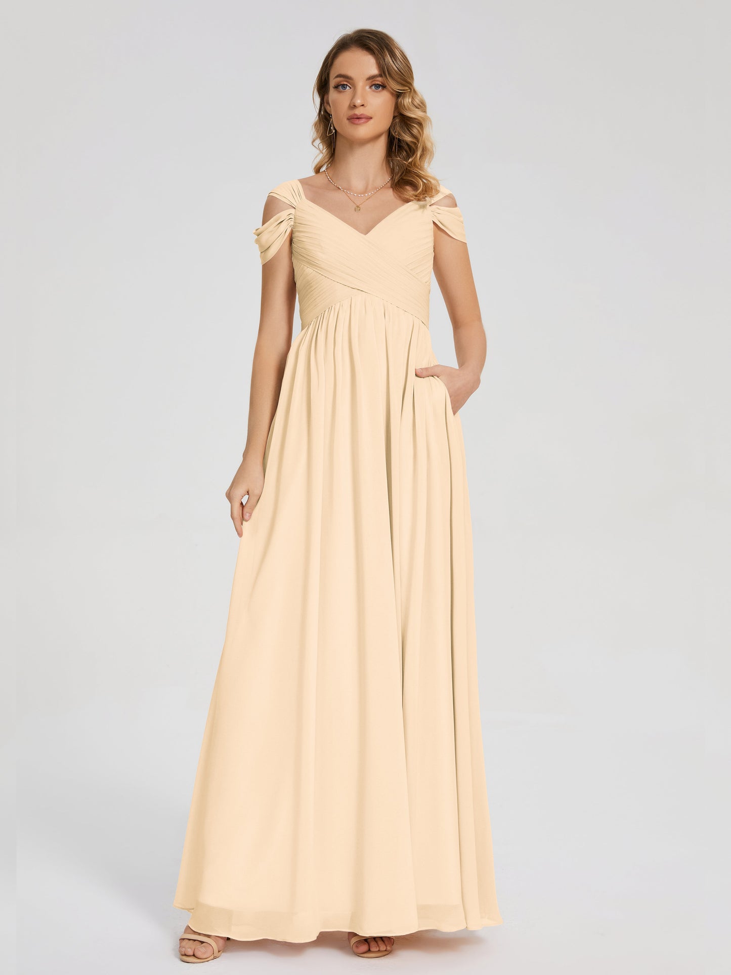 Charlee Straps Side Slit Empire Bridesmaid Dress