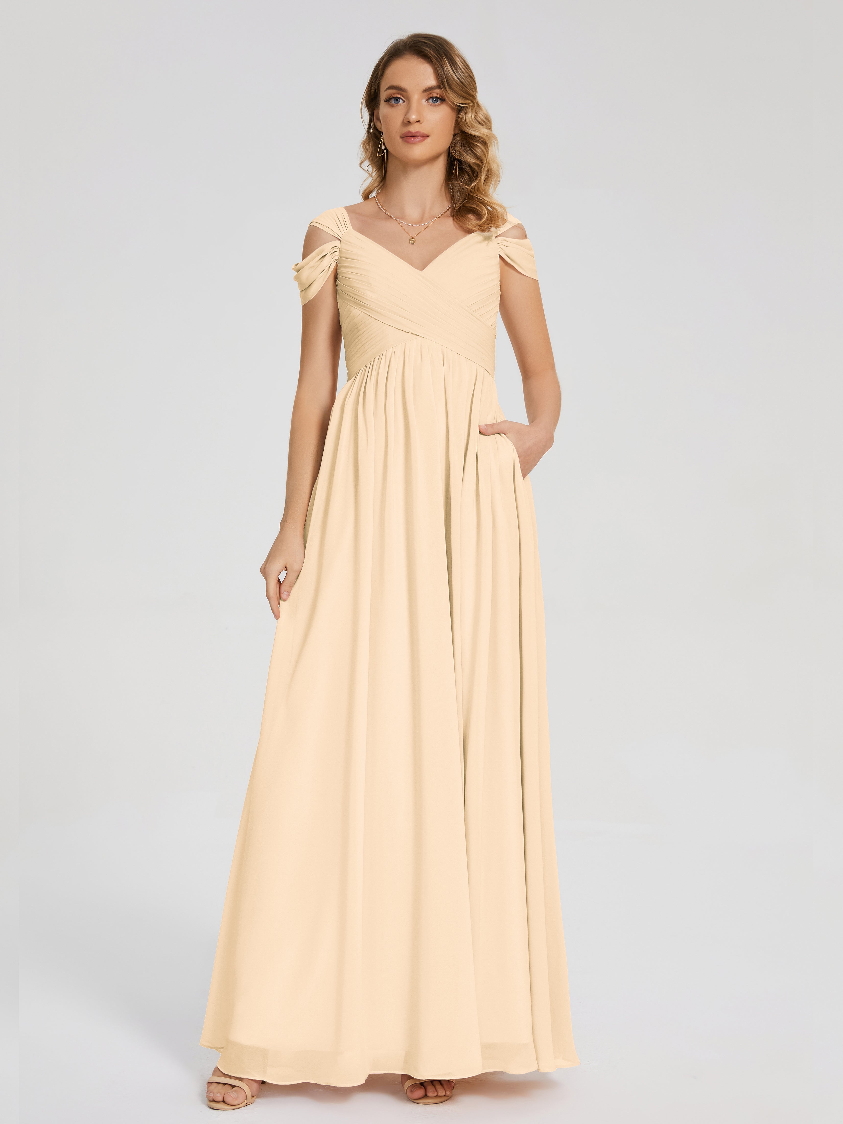 Charlee Straps Side Slit Empire Bridesmaid Dress