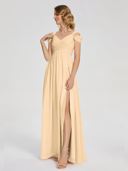 Charlee Straps Side Slit Empire Bridesmaid Dress