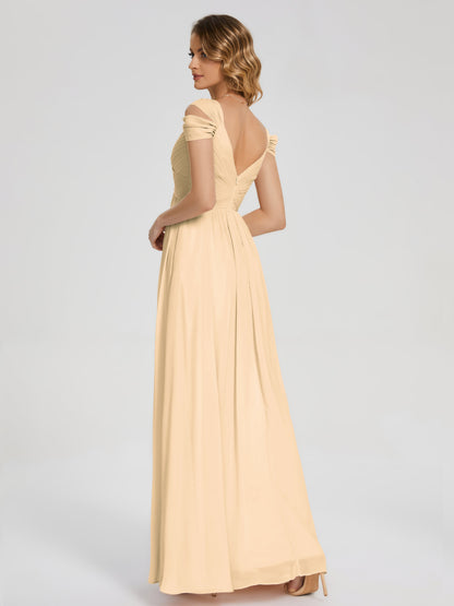 Charlee Straps Side Slit Empire Bridesmaid Dress