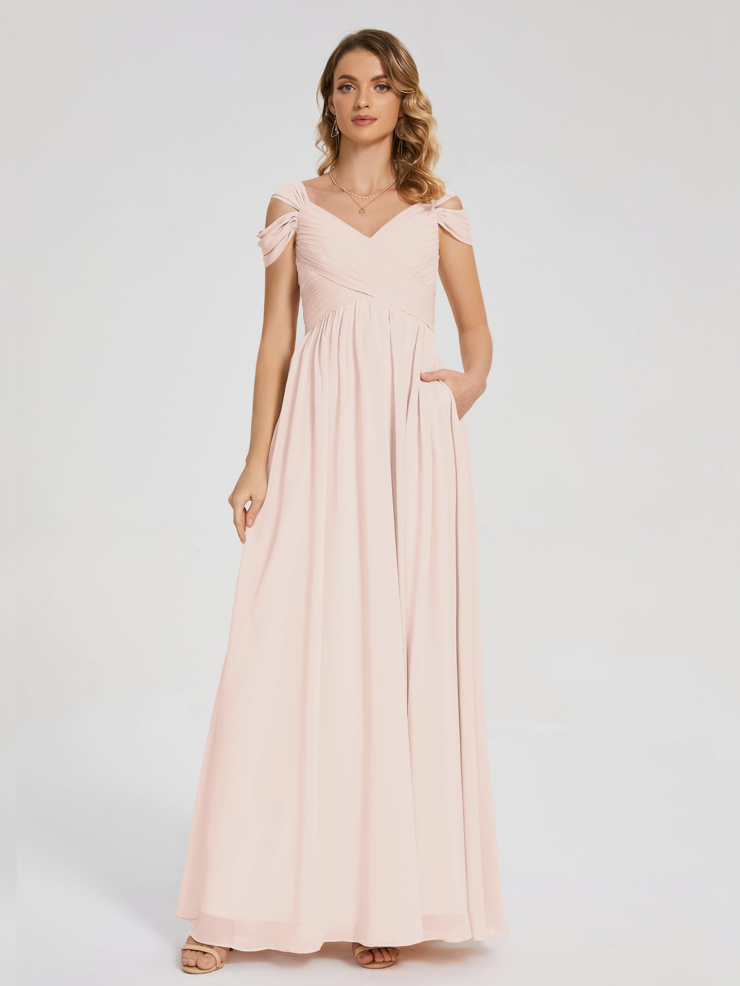 Charlee Straps Side Slit Empire Bridesmaid Dress