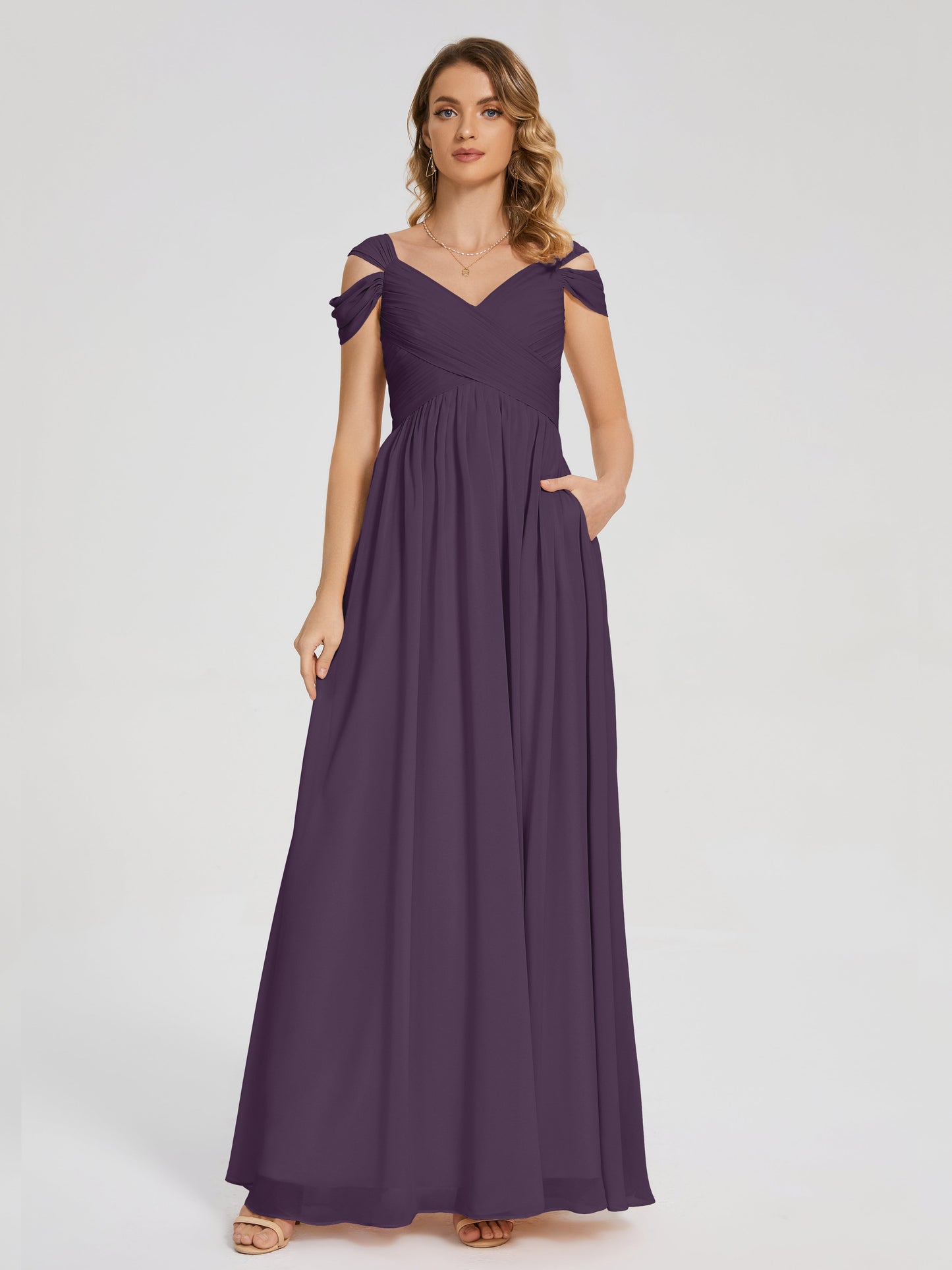 Charlee Straps Side Slit Empire Bridesmaid Dress