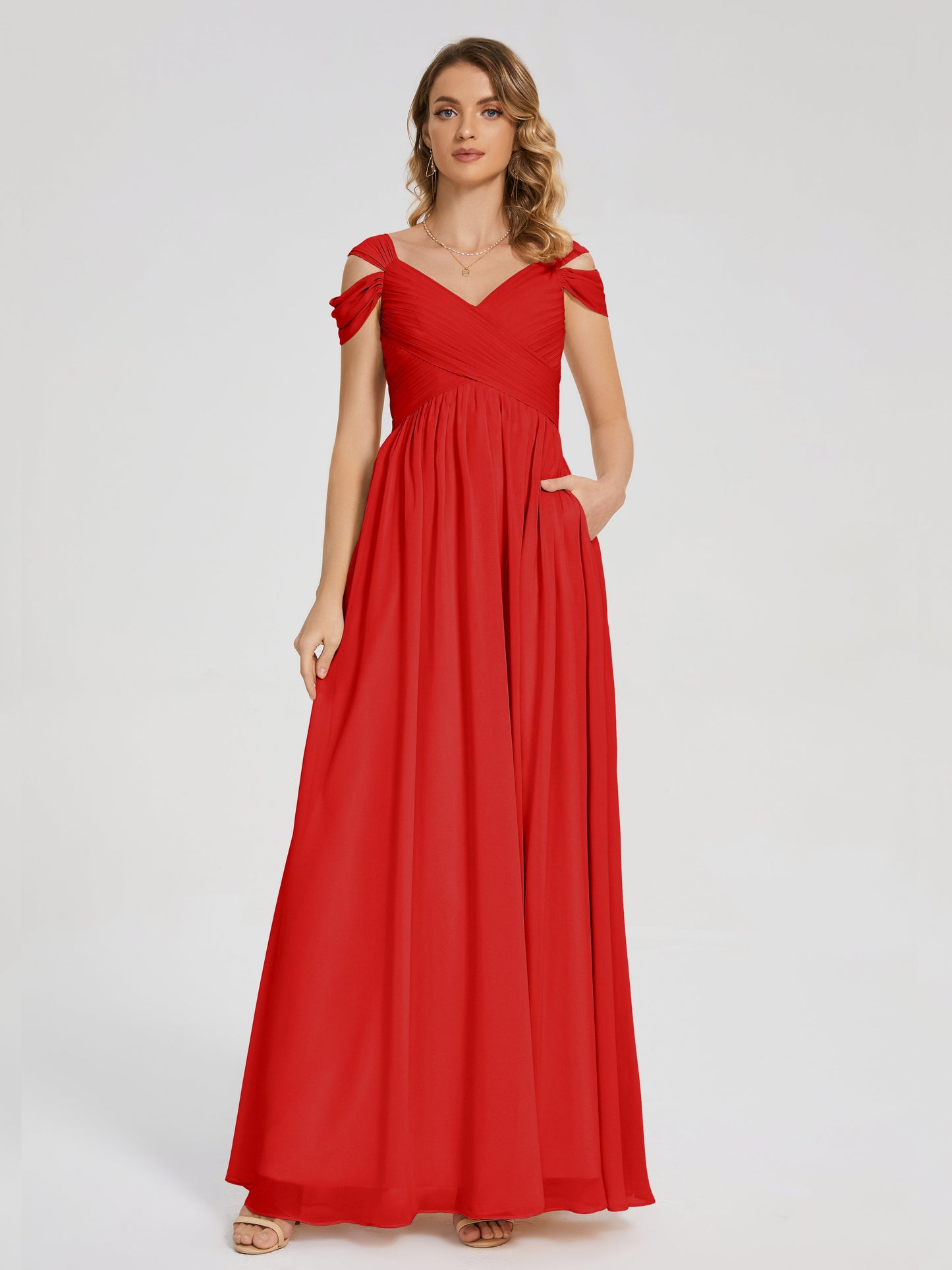 Charlee Straps Side Slit Empire Bridesmaid Dress
