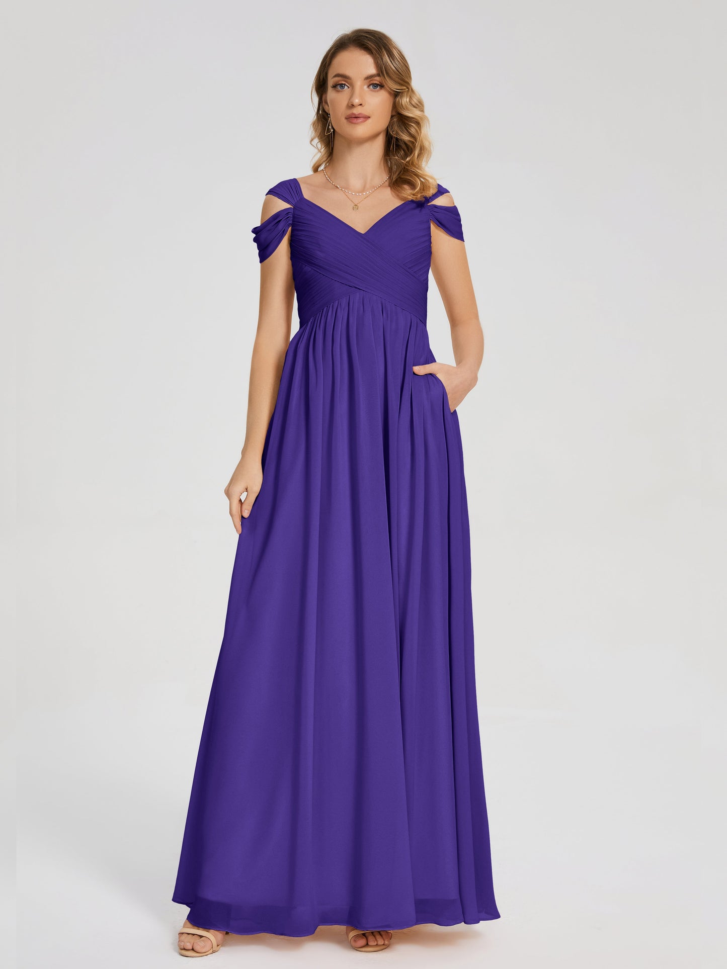 Charlee Straps Side Slit Empire Bridesmaid Dress