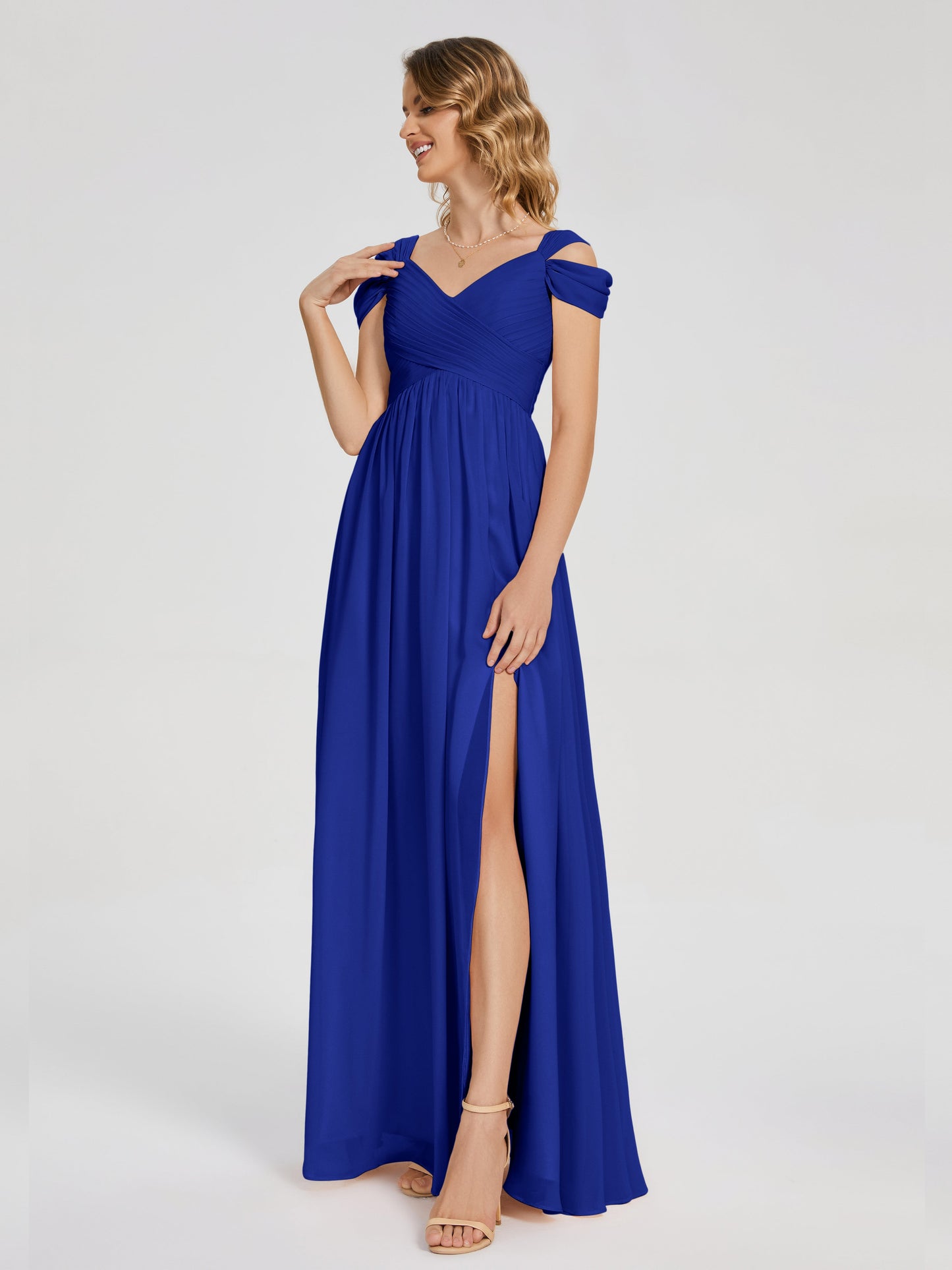 Charlee Straps Side Slit Empire Bridesmaid Dress