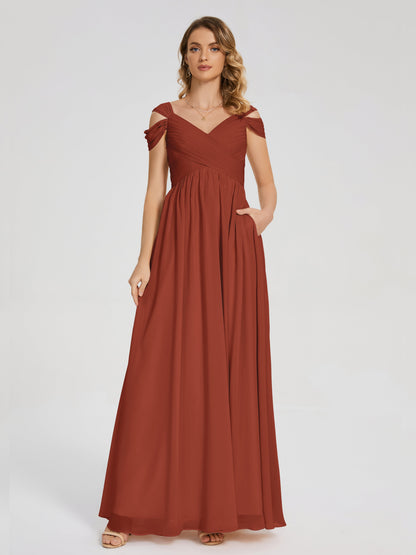 Charlee Straps Side Slit Empire Bridesmaid Dress