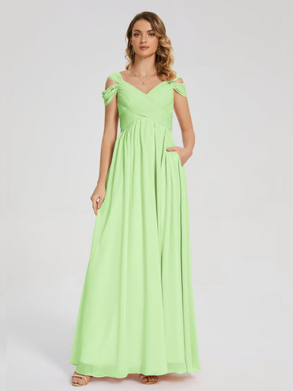 Charlee Straps Side Slit Empire Bridesmaid Dress
