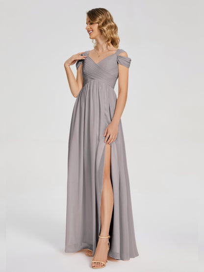 Charlee Straps Side Slit Empire Bridesmaid Dress