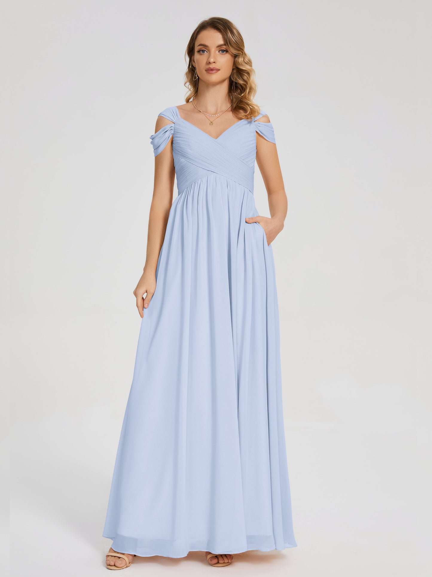 Charlee Straps Side Slit Empire Bridesmaid Dress