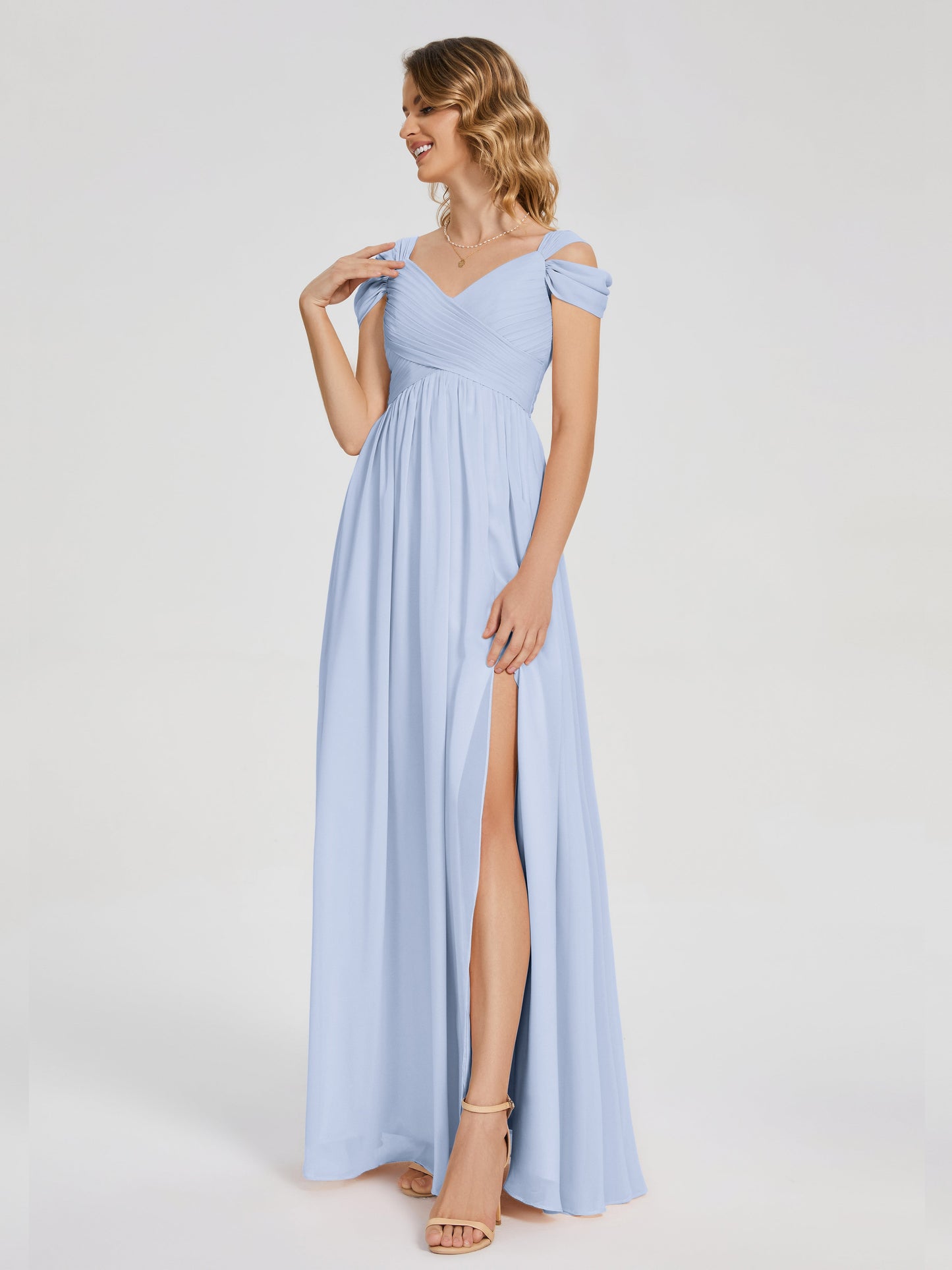 Charlee Straps Side Slit Empire Bridesmaid Dress