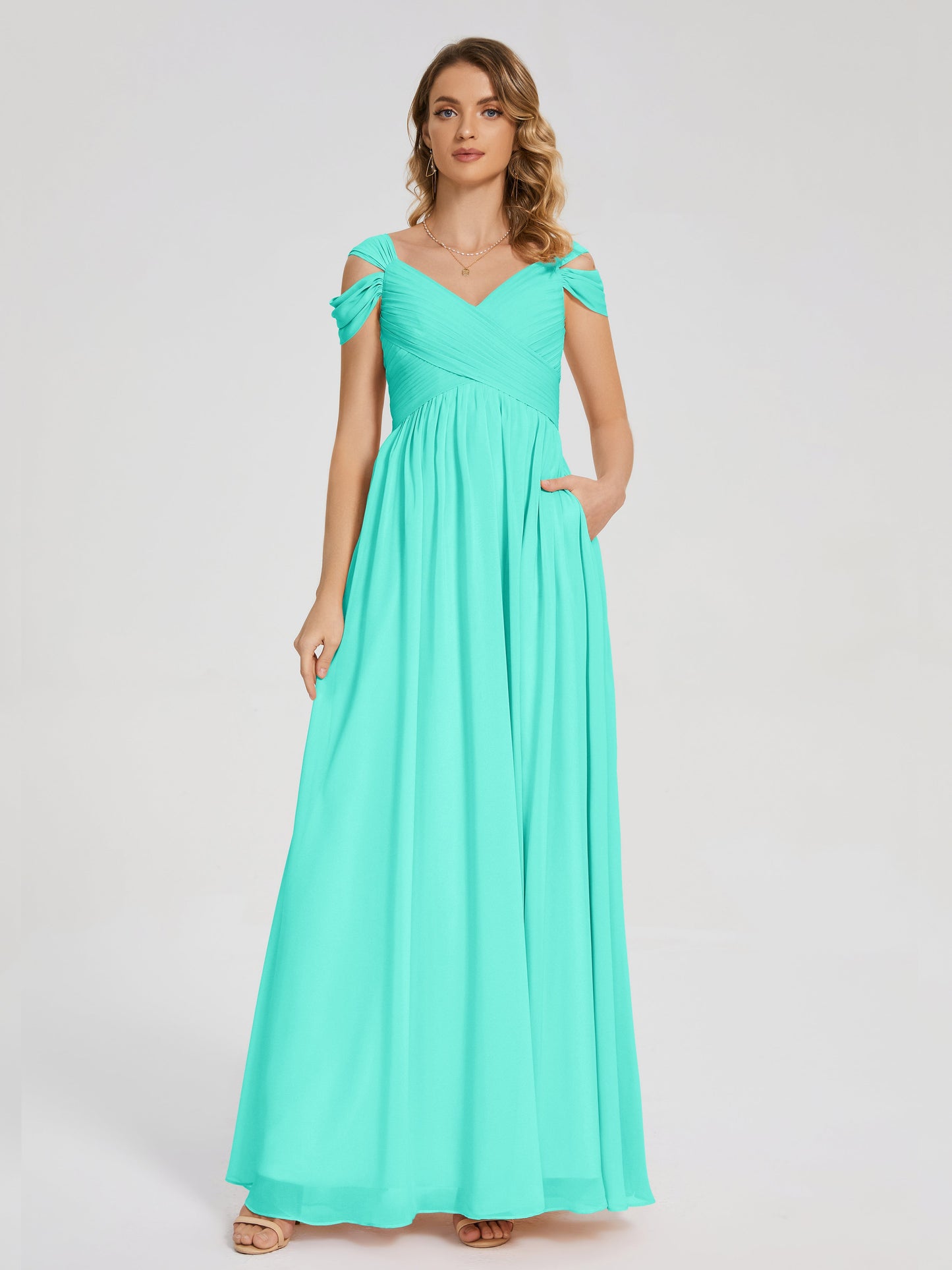 Charlee Straps Side Slit Empire Bridesmaid Dress