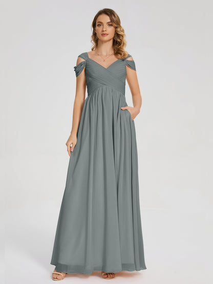 Charlee Straps Side Slit Empire Bridesmaid Dress