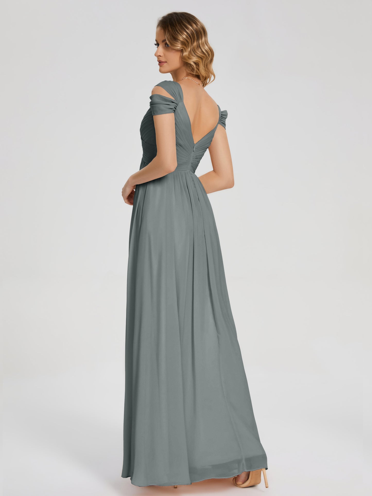 Charlee Straps Side Slit Empire Bridesmaid Dress