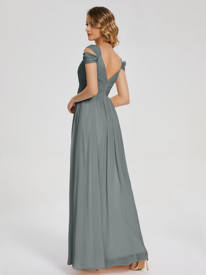Charlee Straps Side Slit Empire Bridesmaid Dress